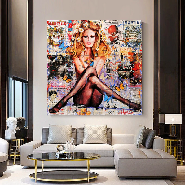 Brigitte Bardot Pop Art Canvas Wall Art - Revamp your office space
