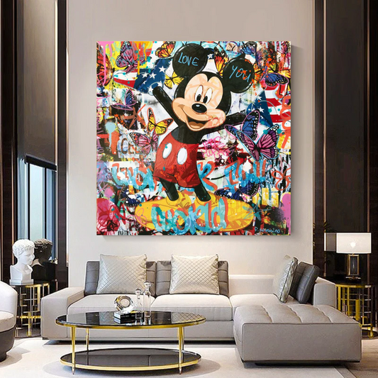 Disney Mickey Mouse Graffiti Canvas Wall Art