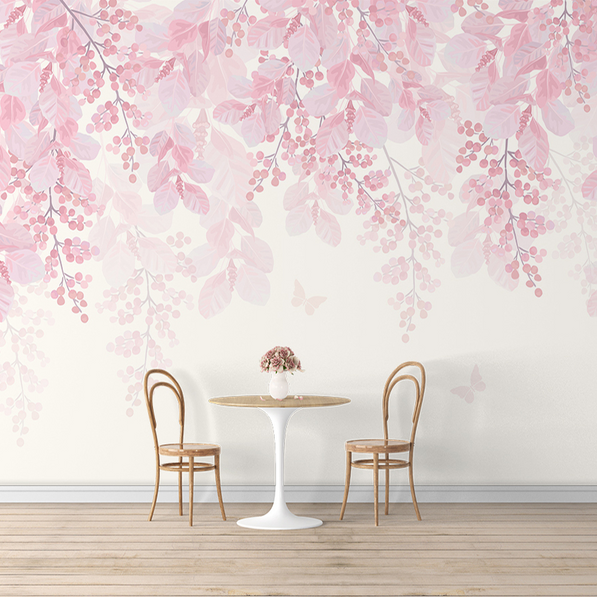 Cherry Tree Pink Flowers Mural Wallpaper