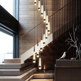 Spiral Cones: Staircase Chandelier - Elegant Lighting-Staircase Chandeliers