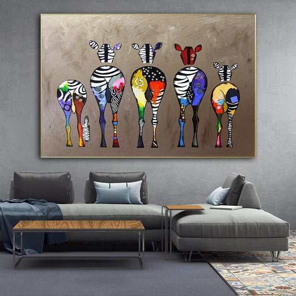 Modern Abstract Zebra Canvas Wall Art