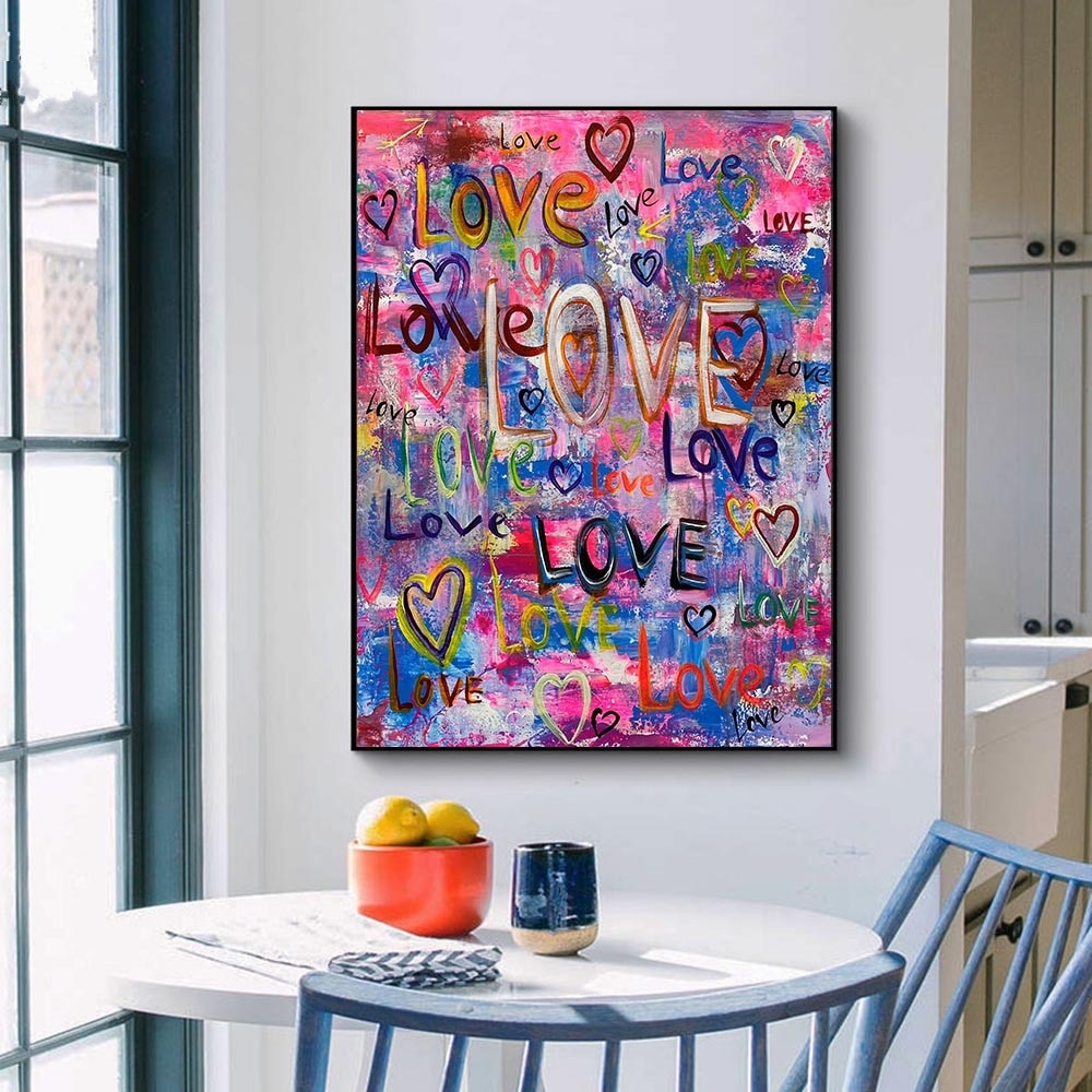 Abstract Love Heart Canvas Wall Hanging Art