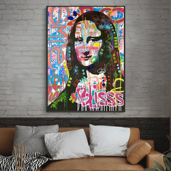 Mona Lisa Pop Art Canvas Painting Street Graffiti Wall Art Abstract Poster Wall Picture For Living Room Home Decor
