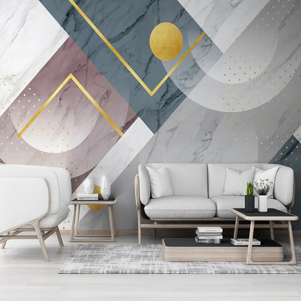 Geometrische 3D-Tapete Jazz White Light für die Wanddekoration zu Hause