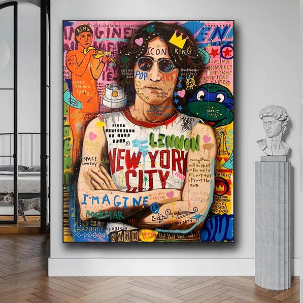 Banksy Mick Jagger Rolling Stones Singer Rockstar Canvas Poster Wall Art