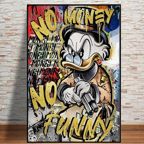Scrooge McDuck Canvas Wall Art - No Money