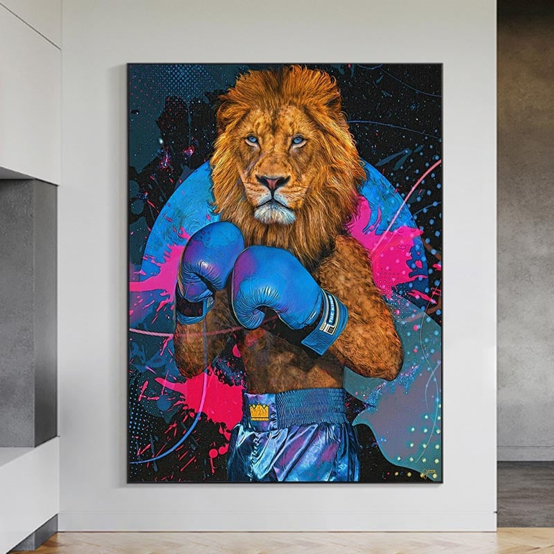King Lion Boxer Canvas Wall Art