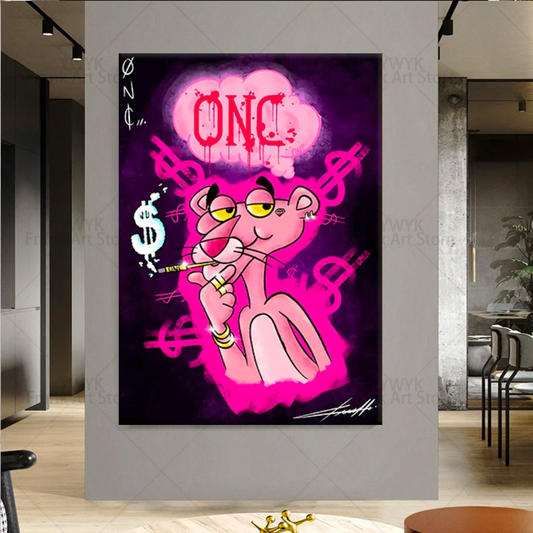 Stylish Pink Panther Poster - Vibrant Wall Canvas