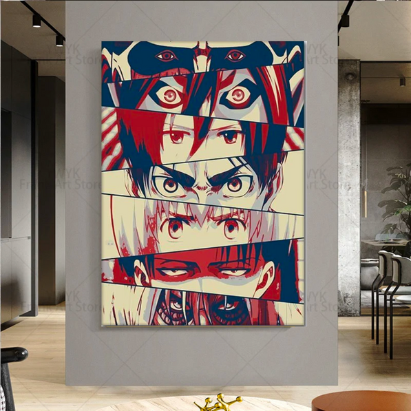Anime Character Eyes Canvas Wall Art