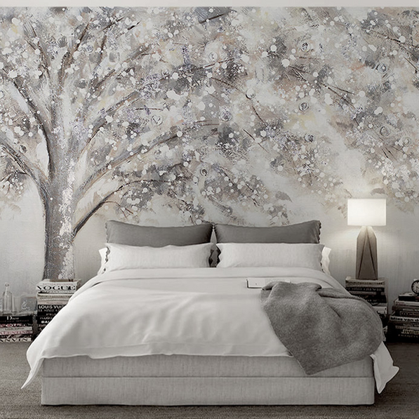 Widespread Tree Grey Theme Wallpaper Murals