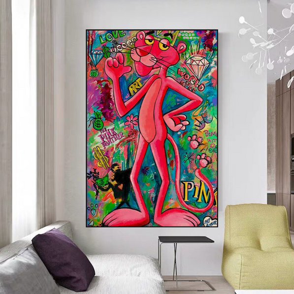 Expressive Pink Panther Poster - Chic Decor