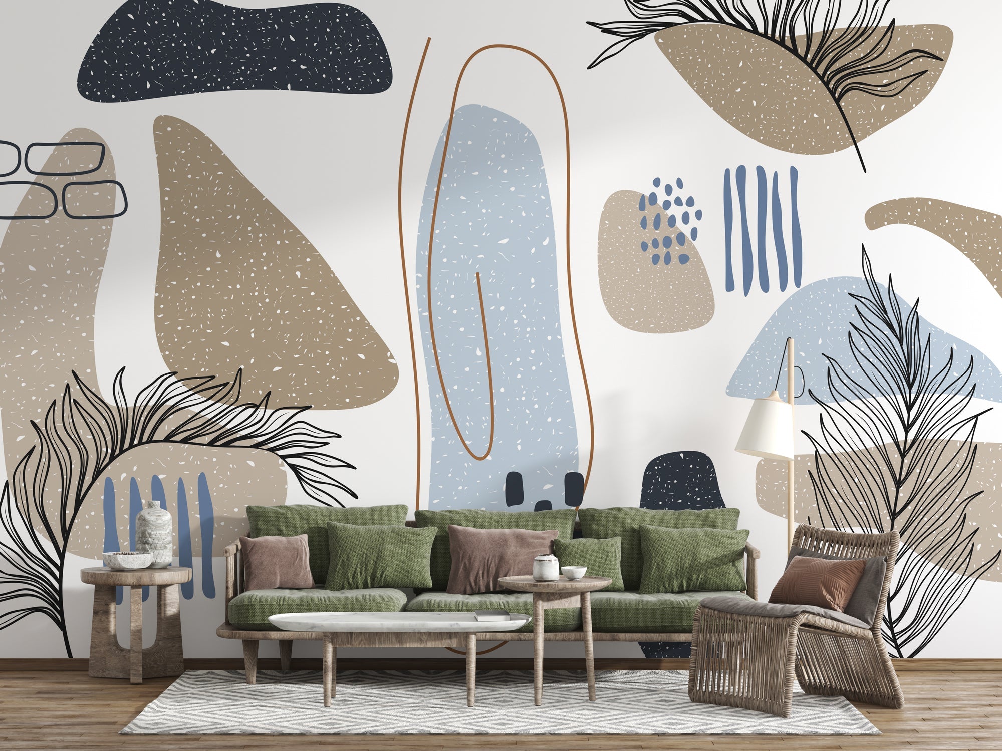 Boho Shapes Wallpaper Mural: Transform Your Space
