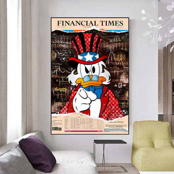 Scrooge McDuck Canvas Wall Art - Financial Times