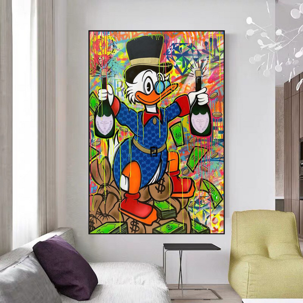 Scrooge McDuck's Champaign Celebration - Wall Art for Home and Office Decor