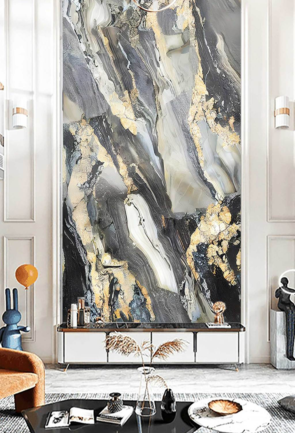 Gold & Black Stone Design - Marble Wallpaper Murals