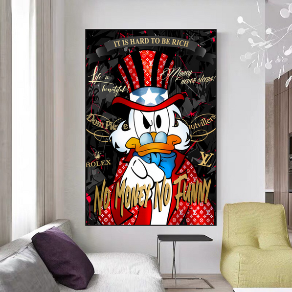 Scrooge McDuck Canvas Wall Art - No Money No Honey