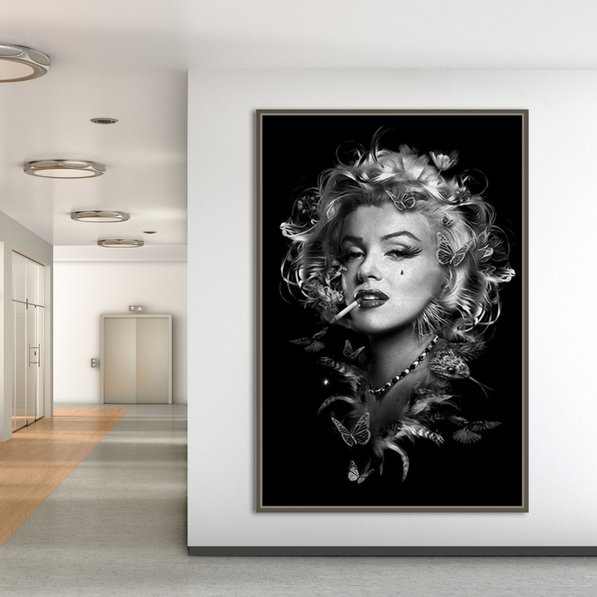 Marilyn Monroe Black n White Canvas Wall Art