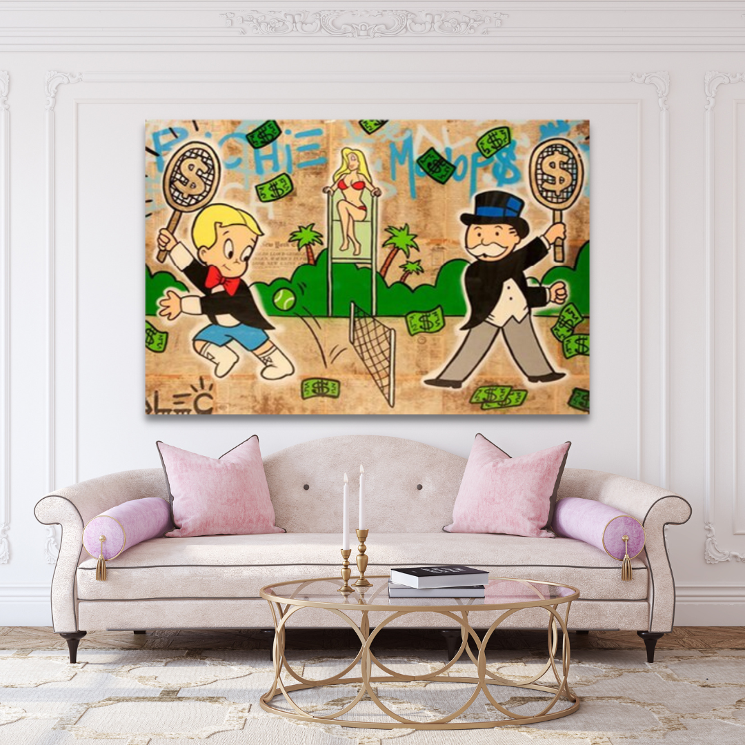 Alec Monopoly and Richie Playing Canvas Wall Art