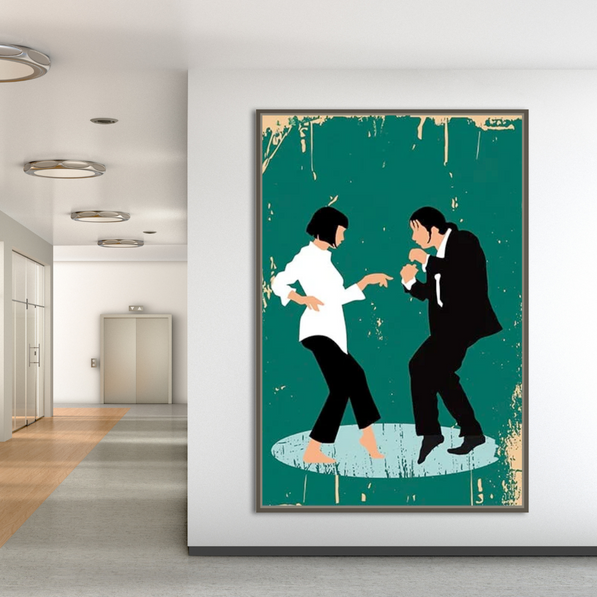 Pulp Fiction Posters Printed on Canvas Classic Movie Retro Poster Wall Art Home Decor Painting Pictures For Bar Room Frameless