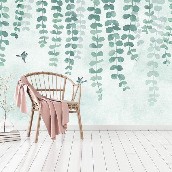 Olive Green Vine Wallpaper Mural Transform Your Space