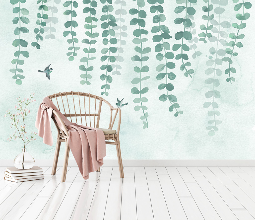 Olive Green Vine Wallpaper Mural Transform Your Space