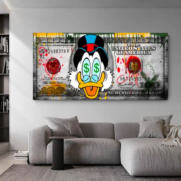 Disney Scrooge McDuck Dollar Donald Duck Canvas Wall Art Poster