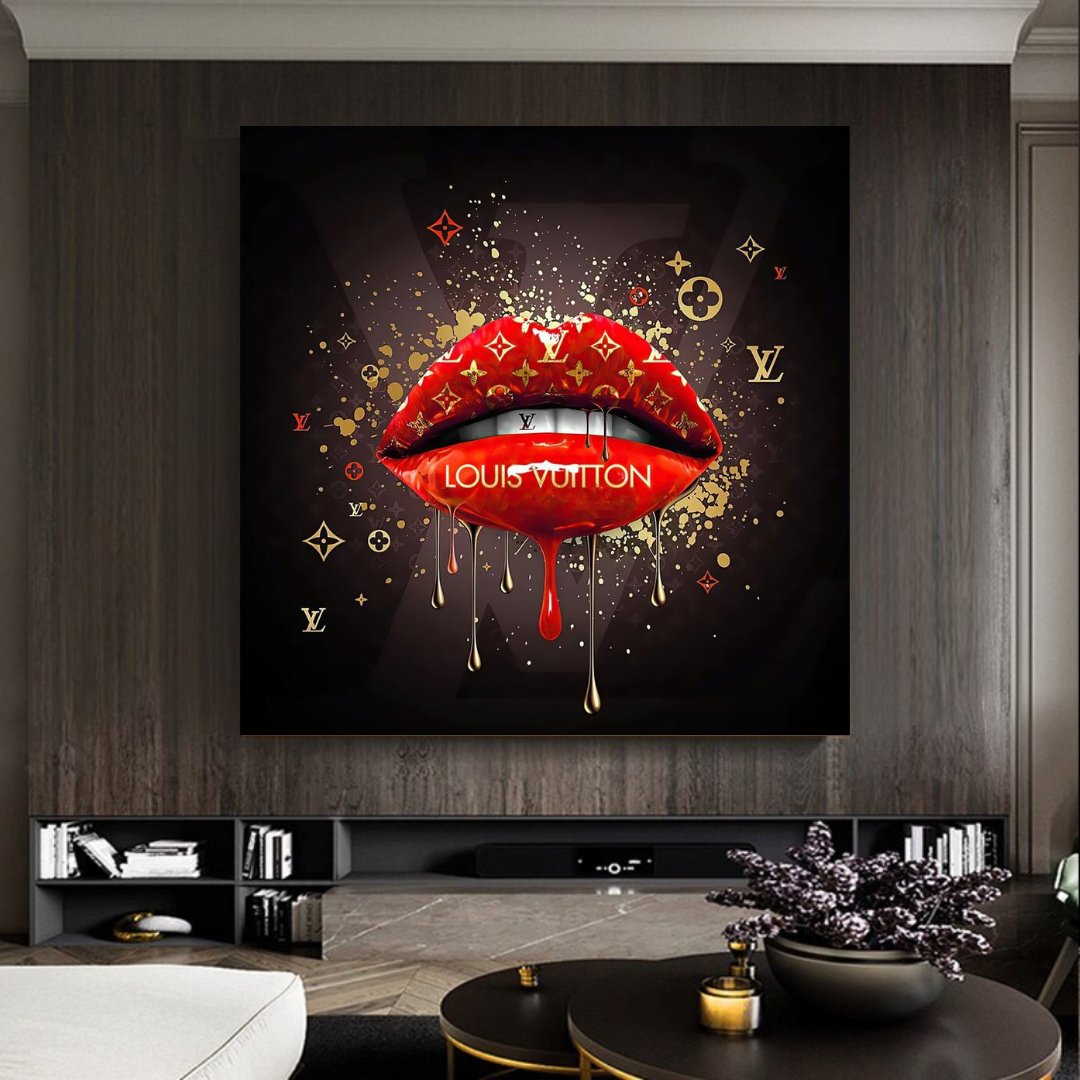 LV Red Lips Wall Art