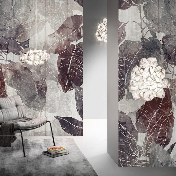 Retro Leaves Theme Romantic Wallpaper Murals