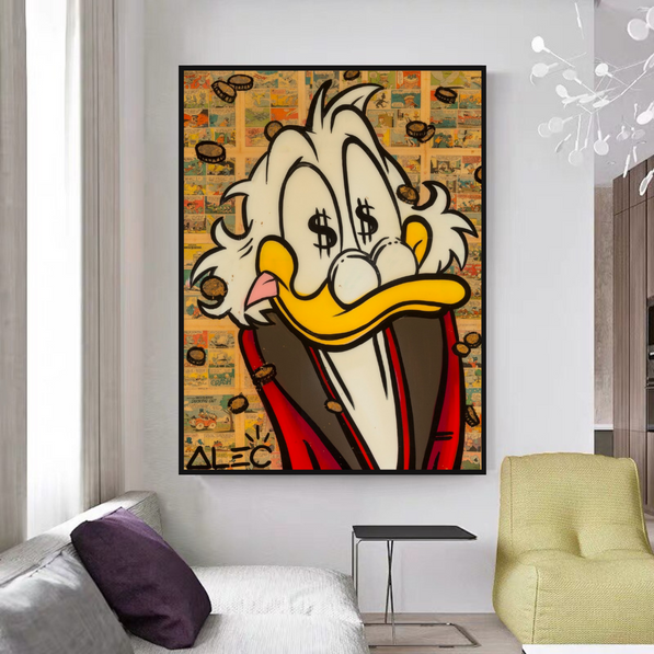 Scrooge McDuck Millionaire by Alec Canvas Wall Art