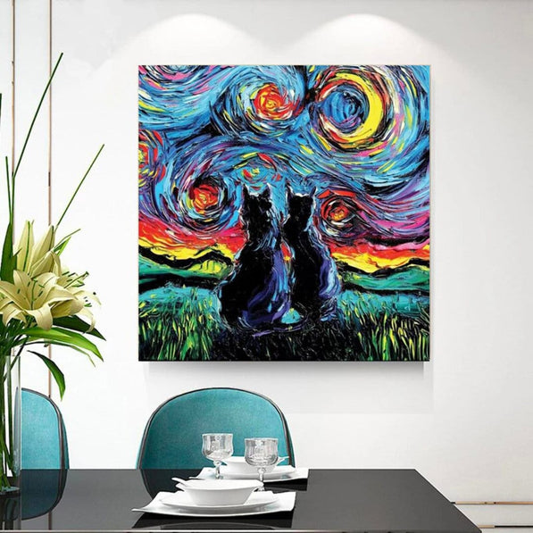 Van Gogh's Cats Dogs Reproduction Canvas Wall Art
