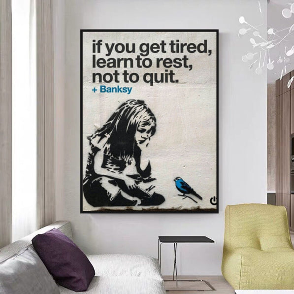 Learn to Rest Canvas Wall Art - Discover Banksy