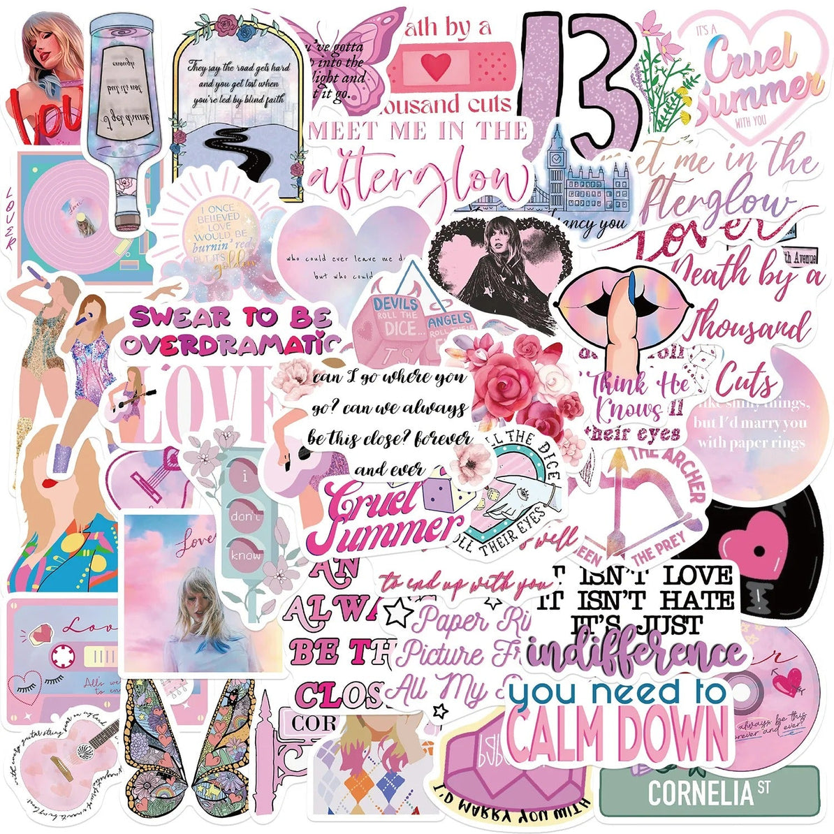 Taylor Swift Pink Stickers Pack – GraffitiWallArt